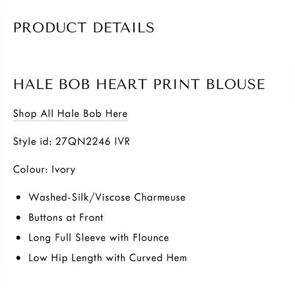 NWOT 240$ Silk HALE BOB LA Layla Blouse Heart Print Multi Ruffle , size S - Picture 12 of 12